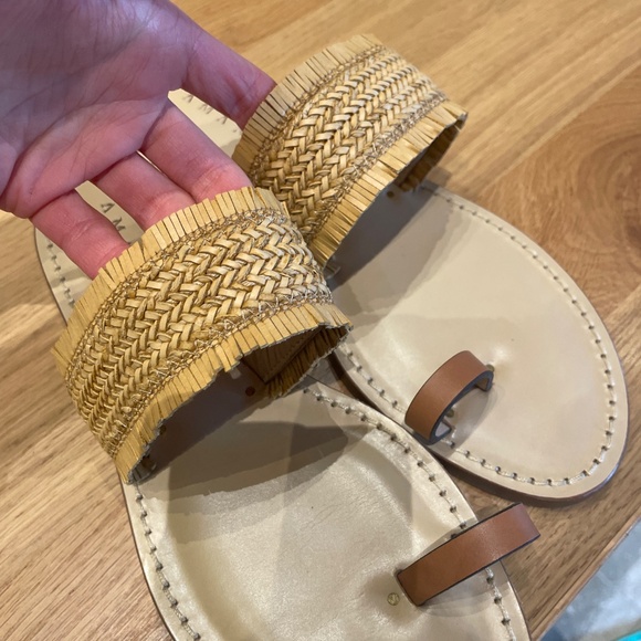 AMANU 'Shela' Woven Raffia and Leather Sandals - Picture 7 of 10